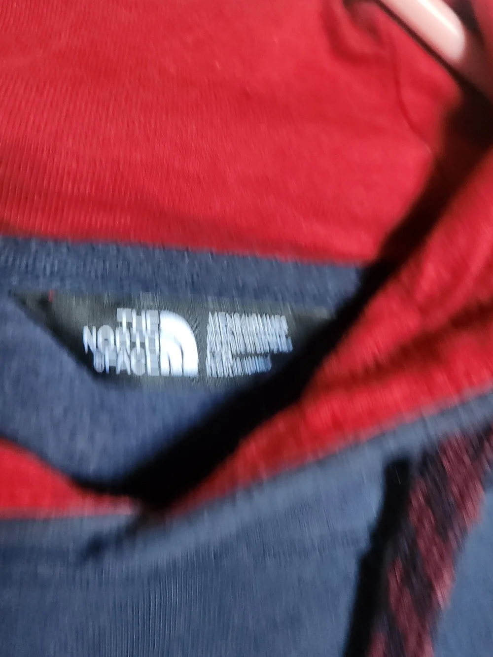 The North Face Navy Pullover Hoodie with Red Lined Hood